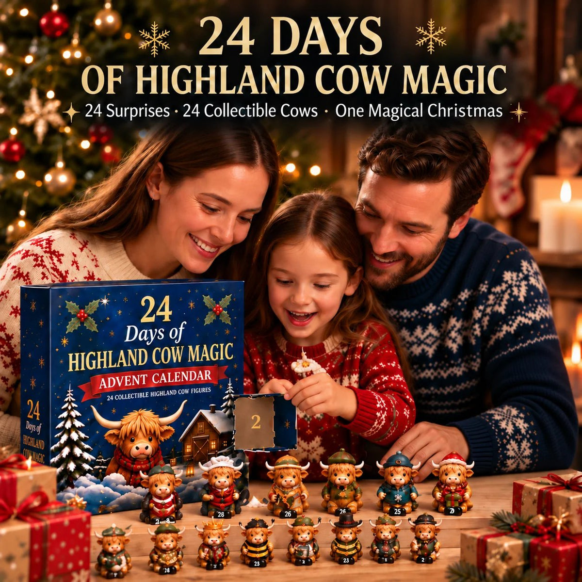 24-Day Highland Cow Advent Calendar