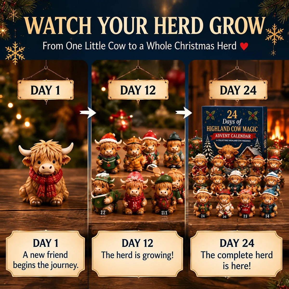 24-Day Highland Cow Advent Calendar