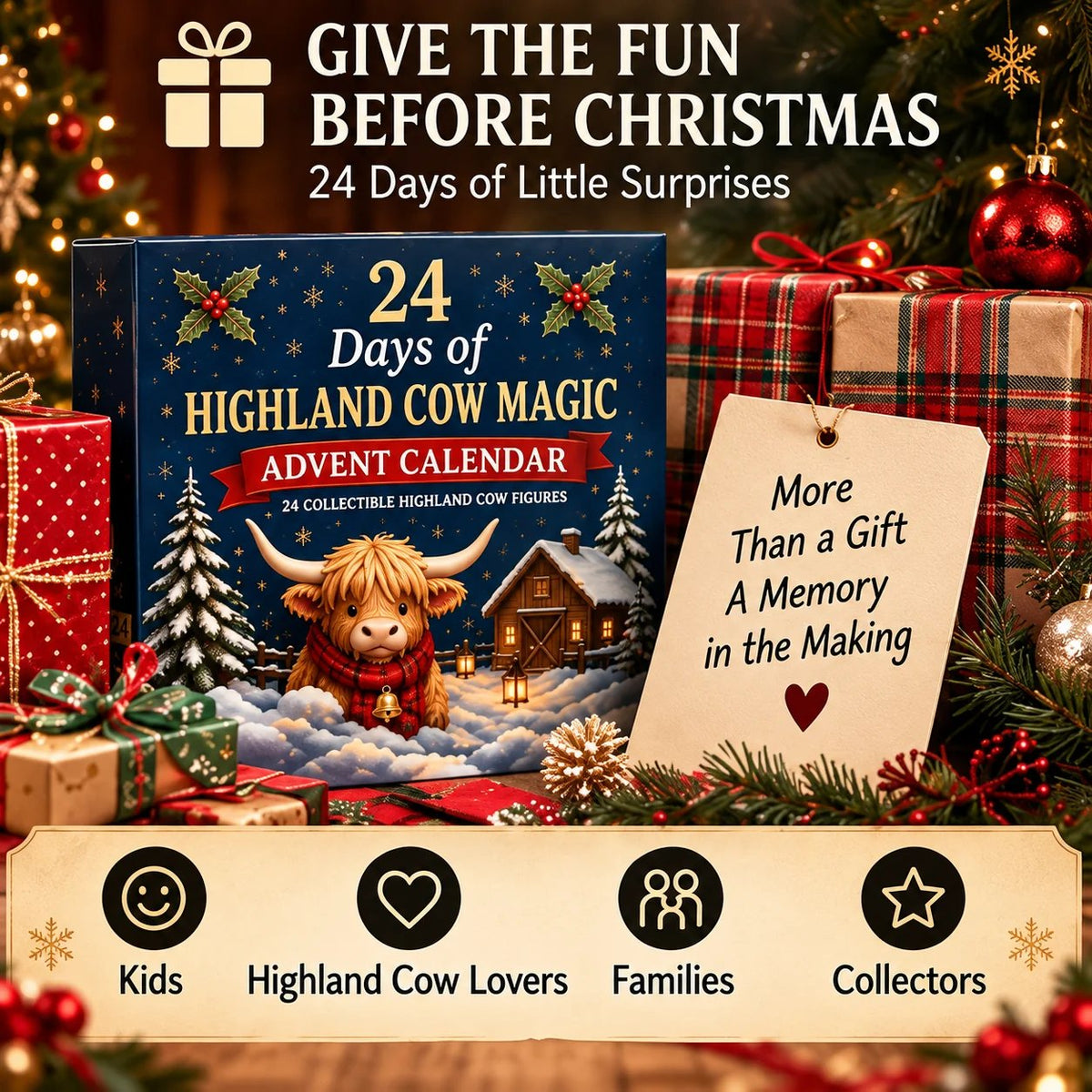 24-Day Highland Cow Advent Calendar