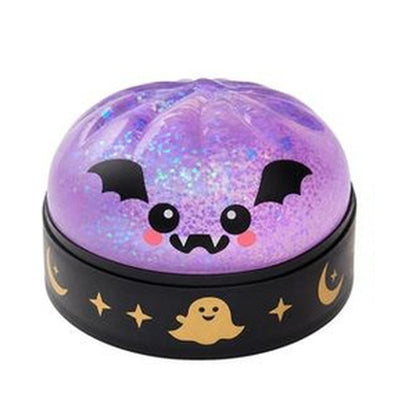 Purple bat dumpling squishy in steamer-style storage case