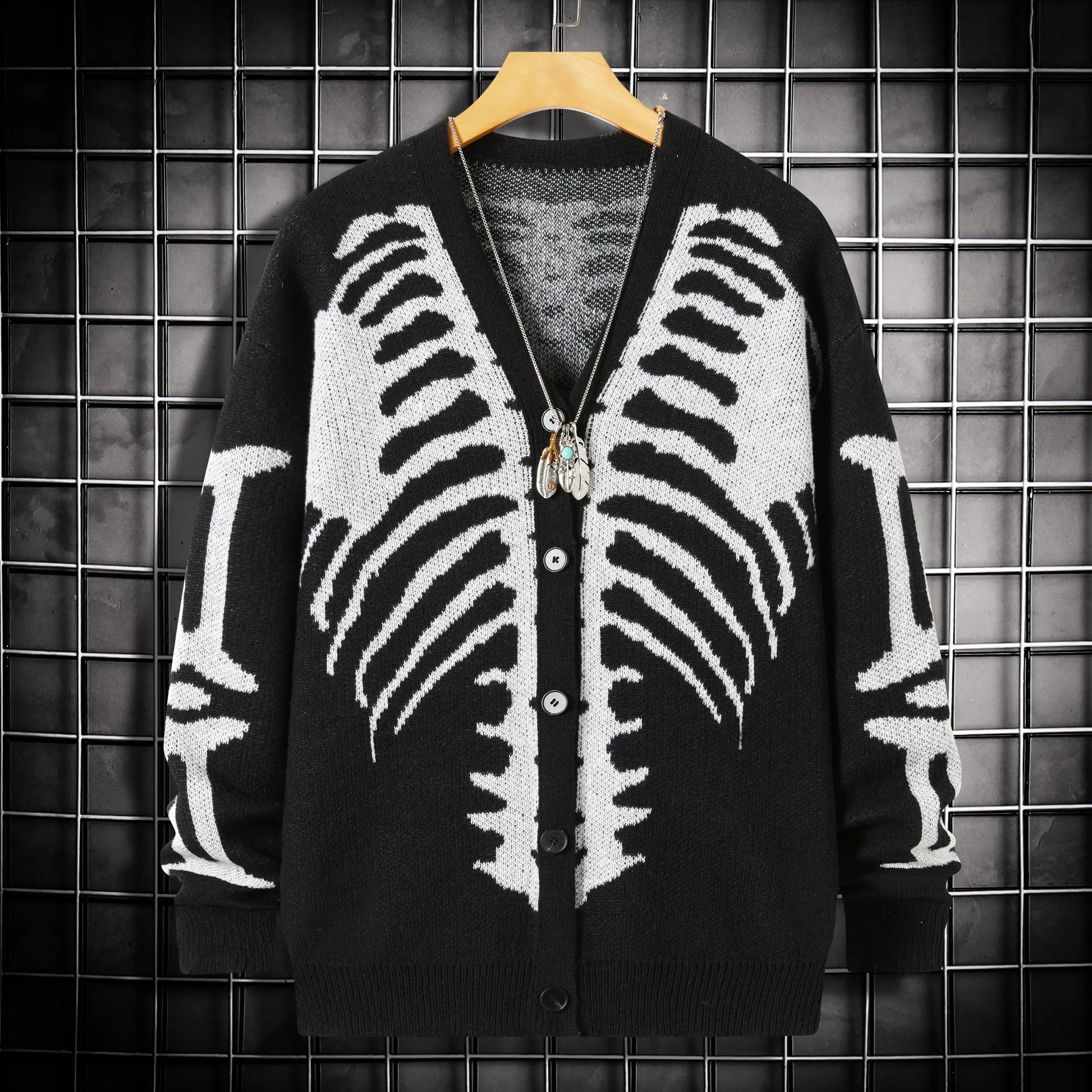 Skeleton knit cardigan